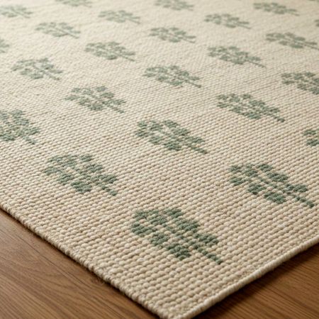 Handcrafted Colorful Cotton and Wool Handknotted Rug for Cheerful Decor